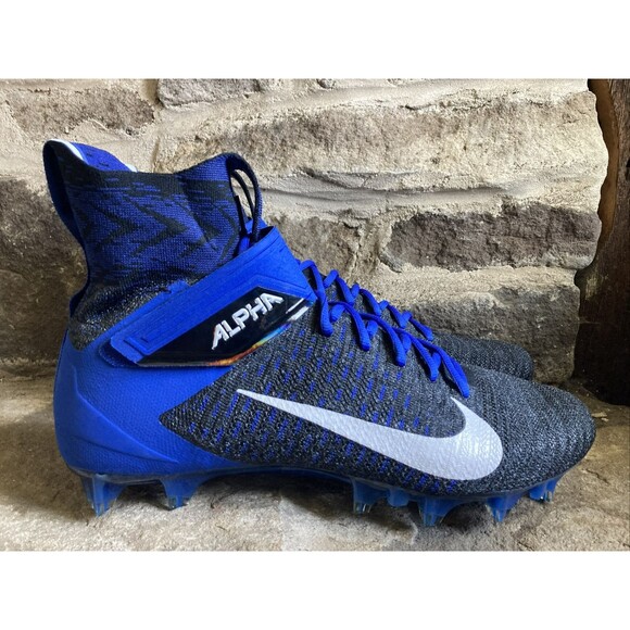 Nike Alpha Menace Elite 2 Flyknit Blue Football Cleats Mens Sz 14.5 BV2077-007 - Picture 4 of 7